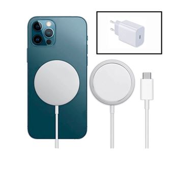 Kit Phonecare Base Carregador Type C FastCharge 20W + Magnetic Wireless Fast Charger para Apple iPhone 13 Pro Max - Branco - 1