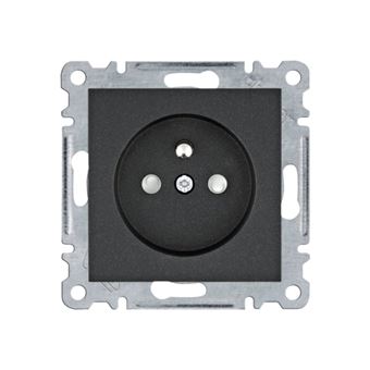 Tomada FR c/Obturadores Preto Lumina Hager - WL1043 - 1