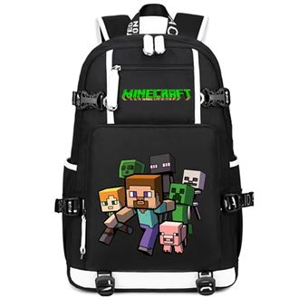 Mochila Escolar DreamWorks | Minecraft | 30 x 14 x 46 cm | Preto 2081 - 1
