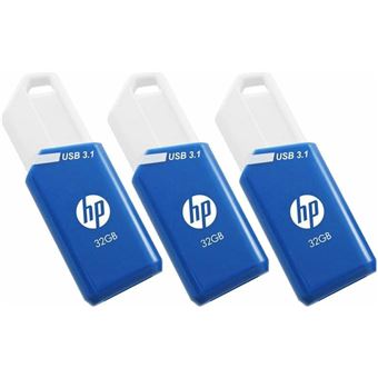 Unidade de Memória Usb HP x755w Triple Pack | Azul, Branco - 1