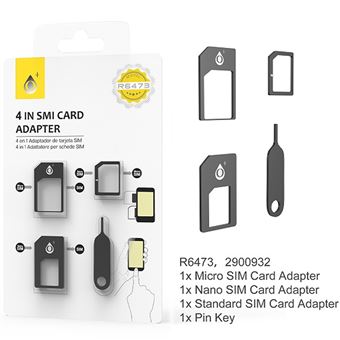 Adaptador M.TK para Cartão SIM | 4 em 1 - Preto - 1