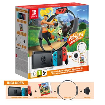 Consola de Jogos Portáteis Nintendo Switch + Ring Fit Adventure Bundle | Vermelho - 1