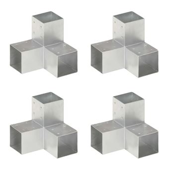 Bases para Poste vidaXL em forma de Y 4 Peças 91x91 mm metal galvanizado - 1