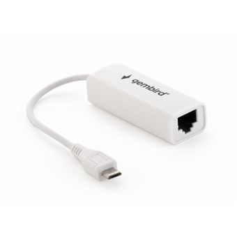 Cartão de Rede Gembird Adaptador Micro USB 2.0 para Fast Ethernet, preto | Branco - 1