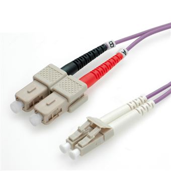 Cabo de Fibra Ótica Value Fibre Optic Jumper Cable, 50/125µm, LC/SC, OM4, purple 5.0 m | Violeta - 1