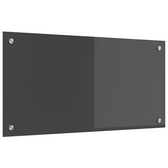 Painel de cozinha vidaXL | Cinza Escuro 80 x 40 cm | vidro temperado - 1