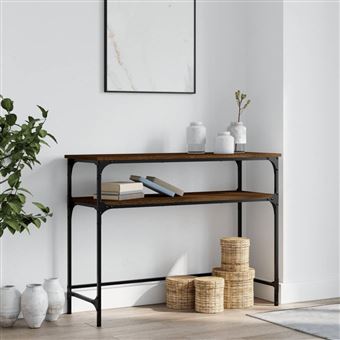 Mesa Consola vidaXL | 100x35,5x75 cm | derivados madeira carvalho castanho - 1