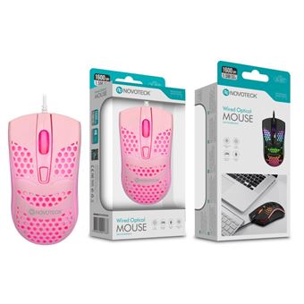 Rato com Fio NOVOTECK JS-007 - Rosa - 1