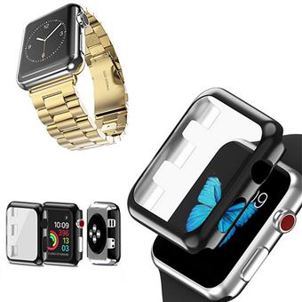 Kit Pulseira Bracelete Aço Stainless Lux + Ferramenta + Capa Anti-impacto Phonecare | para Apple Watch Series 6 | 44mm | Ouro - 1
