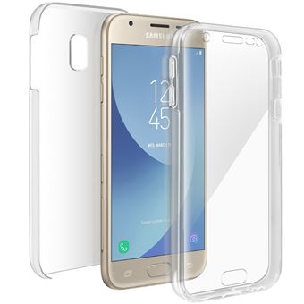 Capa Flip Avizar para Samsung Galaxy J3 2017 360ª de Silicone e policarbonato Transparente - 1