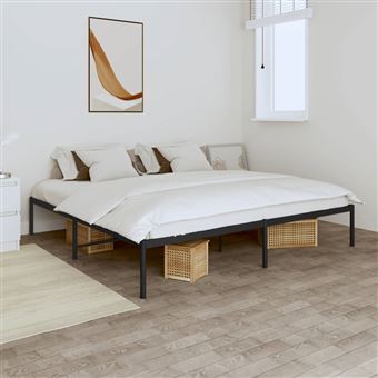 Estrutura de Cama vidaXL | 193x203 cm | Metal Preto - 1