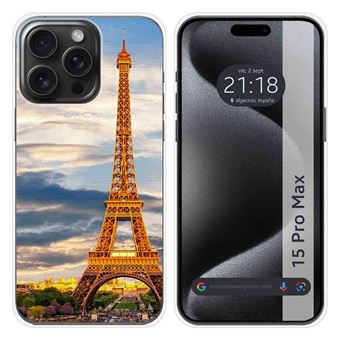 Capa Tumundosmartphone de silicone para iPhone 15 Pro Max (6.7) com desenho de Paris - 1