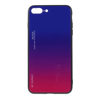 Capa TPU vidro de cor gradiente azul/rosa para Apple iPhone 8 Plus/7 Plus