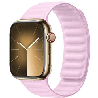 Bracelete elos magnética em tecido Antiimpacto para Apple Watch Series 10 42mm | Rosa Claro - 1