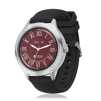 Smartwatch DAM T214 compacto e elegante | Chamadas BT | Notificações push | Monitor de saúde | ciclos femininos | Multidesportos | 4,1x1,1x4 cm - Preto - 1