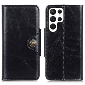 Capa PU fecho magnético, à prova de queda com apoio Magunivers para Samsung Galaxy S23 Ultra 5G - preto - 1