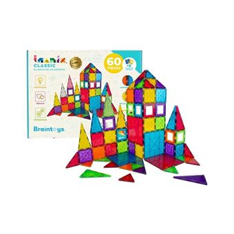Jogo de Construção Magnético Braintoys Imanix Classic | 60 Peças - 1
