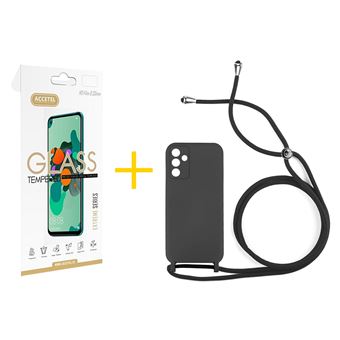 Pack 1 x Película de Vidro Temperado 2.5D + Capa Accetel para Samsung Galaxy A55 5G | Gel Rope | Preto - 1