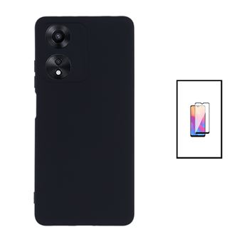 Kit Gift4Me Película de Vidro Temperado GorilasGlass + Capa Proteção Traseira Silicone para Oppo A17 - Preto - 1