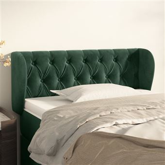 Cabeceira de Cama com Abas vidaXL | Veludo | 103x23x78/88cm | verde-escuro - 1