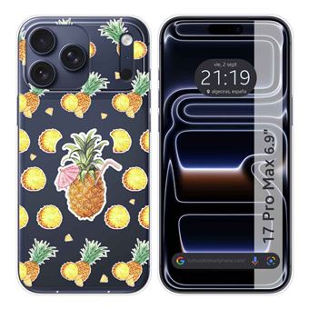 Capa Tumundosmartphone de Silicone Transparente para iPhone 17 Pro Max (6.9) | Desenhos de design de abacaxi - 1