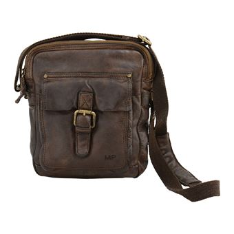 Mala Tiracolo em Pele Genuína MP OSLO C260007 em Castanho Ruf - 1