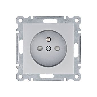 Tomada FR c/Obturadores Prata Lumina Hager - WL1042 - 1