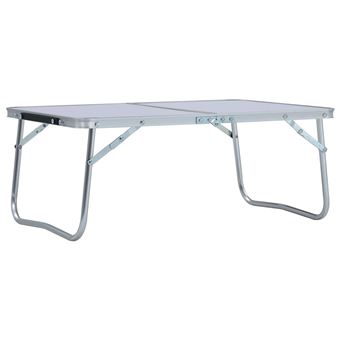 Mesa de Campismo Dobrável vidaXL 60x40 cm alumínio branco - 1