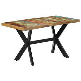 Mesa de Jantar vidaXL 140X70X75 cm Madeira Recuperada Maciça - 1