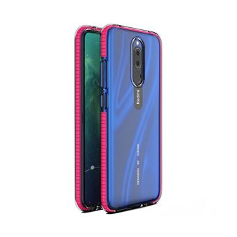 Capa Tumundosmartphone Transparente De Silicone Gel TPU Com Moldura Rosa Para Xiaomi Redmi 8 / 8a - 1