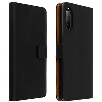 Capa de Protecção Avizar para Sony Xperia 10 2 | Couro | Porta-Cartões |  Suporte -  Preto - 1