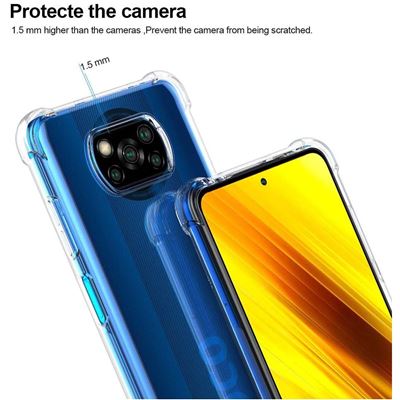REY Transparent TPU Gel Cover for XIAOMI Poco X3 NFC - XIAOMI Poco X3 PRO, Ultra Thin 0.33 mm, Soft Flexible, Silicone Case