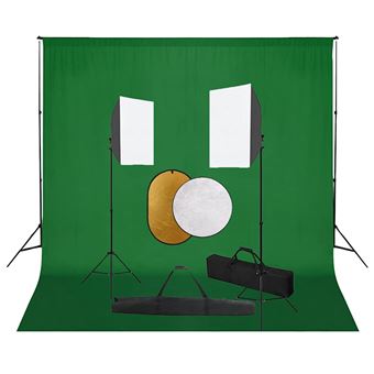 Kit Estúdio Fotográfico vidaXL com Softbox Iluminação/Fundo/Refletor - 1