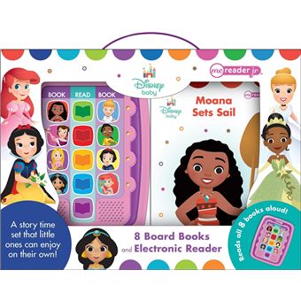 Disney Baby Moana, Ariel, Belle, and More! - Electronic Me Reader Jr. 8 Sound Book Library - PI Kids - 1