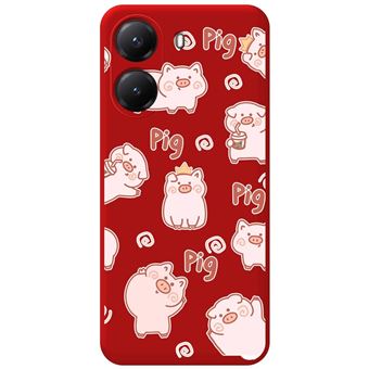 Capa TUMUNDOSMARTPHONE de silicone líquido vermelho para Xiaomi Poco X7 Pro 5G Desenho de porcos - 1