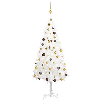 Árvore Natal artificial pré-iluminada vidaXL com bolas 180 cm branco - 1