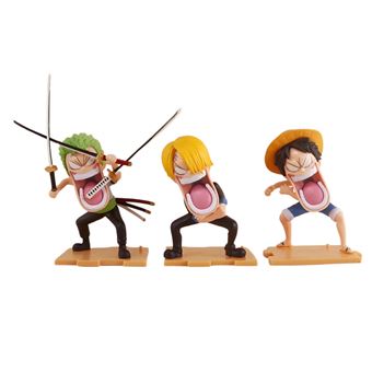 Pack 3 x Figuras Antiimpacto One Piece |  Luffy Zoro Sanji  | 15 cm | PVC - 1