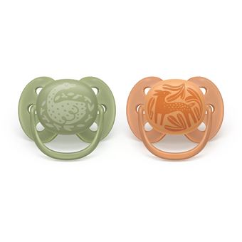 Chupeta Ultra Macia Philips AVENT Pacifier SCF093/06 ultra soft | Verde, Laranja - 1