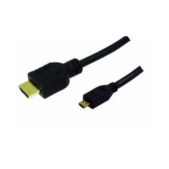 LogiLink HDMI/microHDMI, 2.0m cabo HDMI 2 m HDMI tipo A (padrão) HDMI tipo D (micro) Preto - 1
