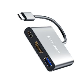 Adaptador LinkStone C318E 3 em 1 | Type-C a PD HDMI USB3.0 para HUAWEI Mate40/P50 Samsung S20 - 1