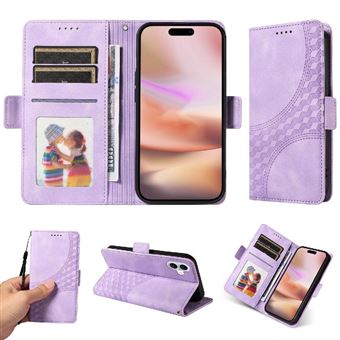 Capa FLOODKING para iPhone 16 Plus | Design Acolchoado | Couro PU Premium | Roxo - 1