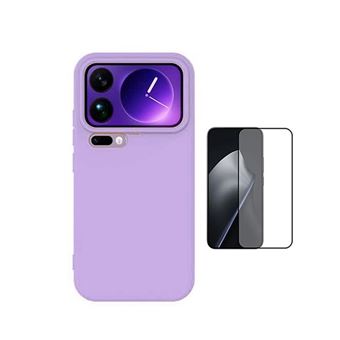 Kit Vidro Temperado + Capa Silicone Líquido Phonecare para Xiaomi 17 Pro Max 5G - Roxo - 1