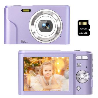 Câmara Compacta Digital LKC DC311AF 48MP | Resolução HD | Tela de 2, 4'' | 128GB - Lilás - 1