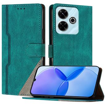 Capa FOXDOCK para Xiaomi Redmi 13 | Fecho Magnético | Pele TPU Macia | 3 Compartimentos para Cartões | Função de Suporte | Verde - 1