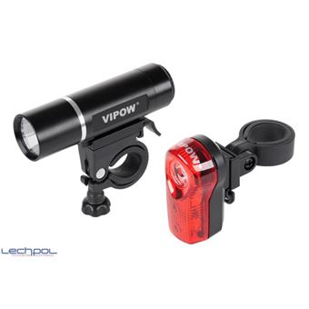 Conjunto De Luzes para Bicicleta com Luz Frontal 3W e Luz Traseira 5W IP65 - 1
