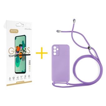 Pack 1 x Película de Vidro Temperado 2.5D + Capa Accetel para Samsung Galaxy A55 5G | Gel Rope | Lilás - 1