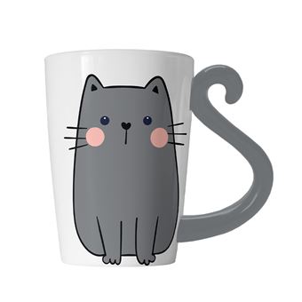 Caneca de Cerâmica I-Total Xl2393 | Cat Cinza - 1