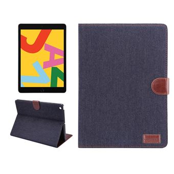 Capa PU e TPU Magunivers Pano de Calça Jeans com Apoio Preto para Apple iPad 10.2 (2019) - 1