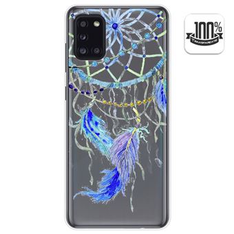 Capa Tumundosmartphone de Gel Transparente para Samsung Galaxy A31 design Desenhos de penas - 1