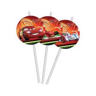 Conjunto 6 Palhinhas Festa Cars Disney - 1